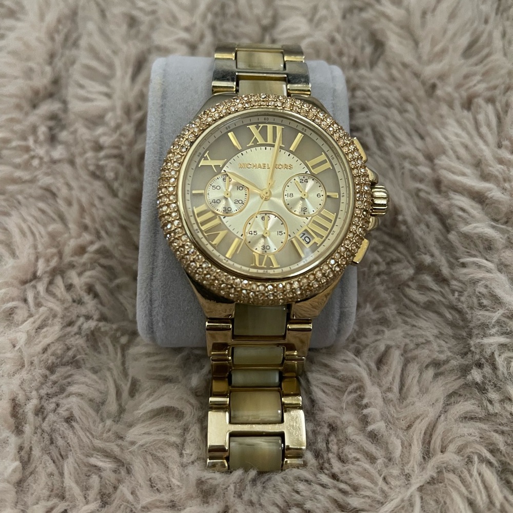 Michael Kors Camille Chronograph Watch MK5902 Gold - NEW BAND